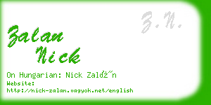 zalan nick business card